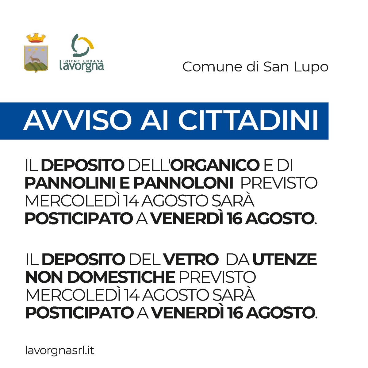 Variazione della raccolta per la festività del 15 agosto 2024